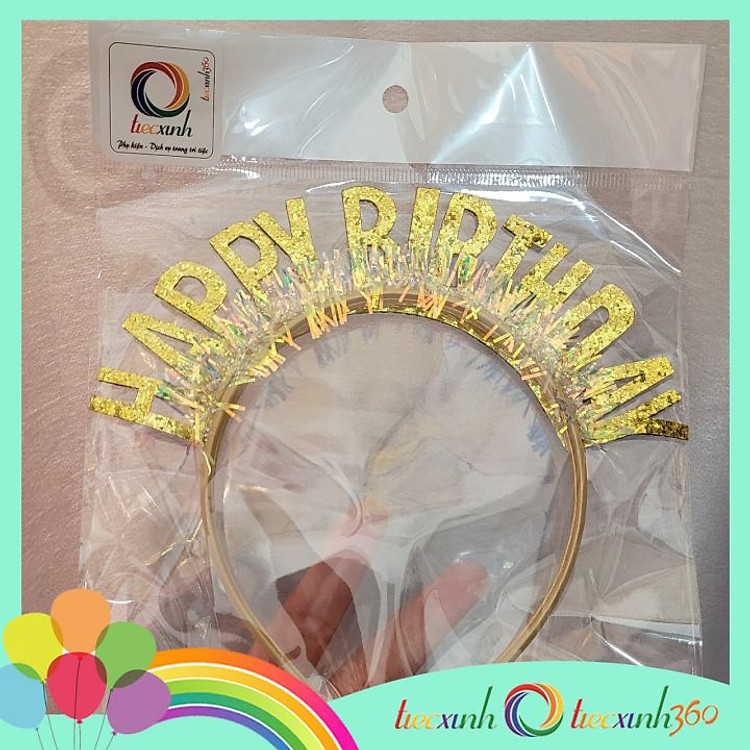 Cài Tóc Sinh Nhật Happy Birthday Kim Tuyến - Xanh - Ảnh 2