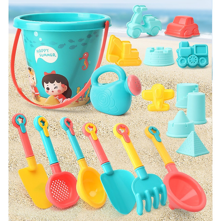 Bộ đồ chơi xúc cát 18 món an toàn Chính hãng Ưu đãi - Hình ảnh 5