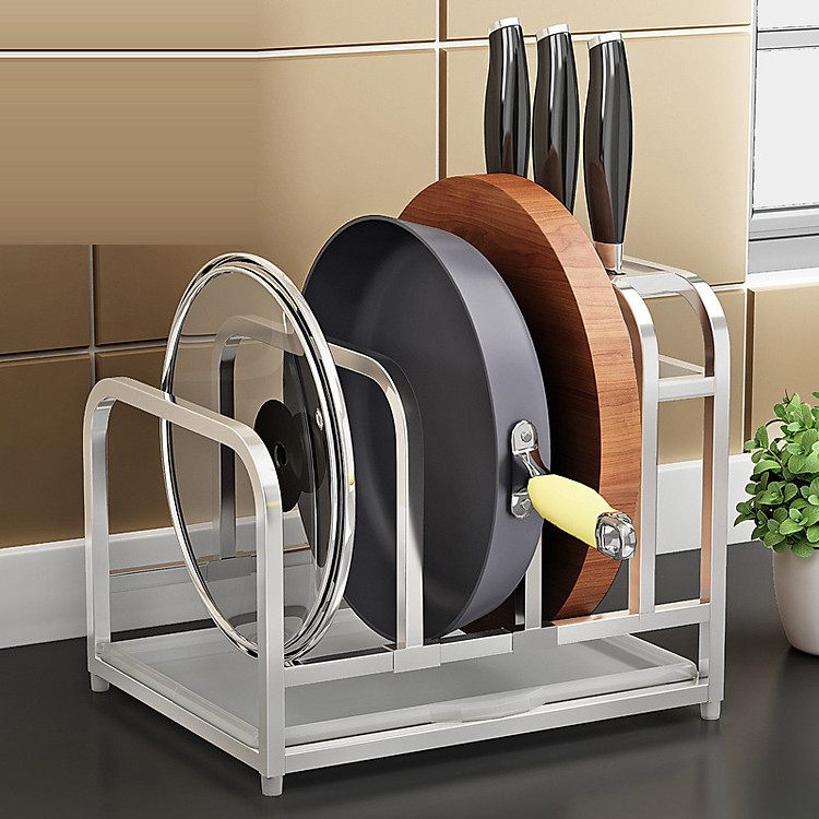 Giá dắt dao thớt inox 304 để bàn màu trắng kích thước 29 * 16 * 26cm