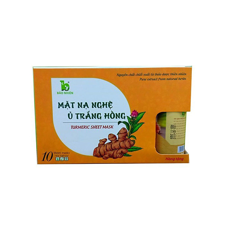 Hộp 10 Gói Mặt Nạ Nghệ Ủ Da Trắng Hồng Mờ Thâm Sạm Tái Tạo Da Ngăn Ngừa Mụn Bảo Nhiên Dành Cho Mẹ Bầu Và Mẹ Sau Sinh Tại Nhà - Tặng 1 Cốt Nghệ 50Ml