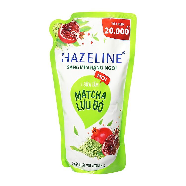 Sữa Tắm Sáng Da Hazeline Matcha Lựu Đỏ Túi 1Kg
