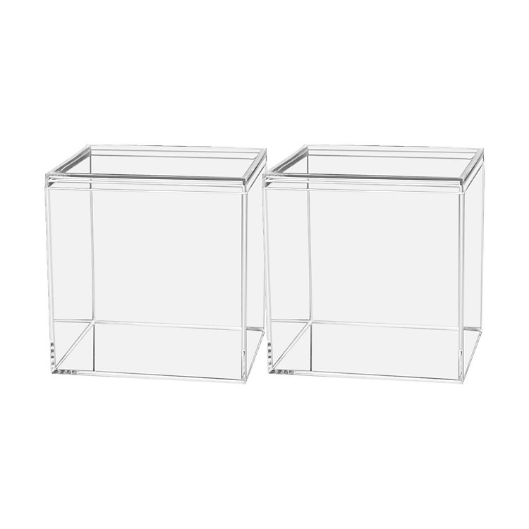 2x Clear Acrylic Storage Box Container Snack Box Stackable