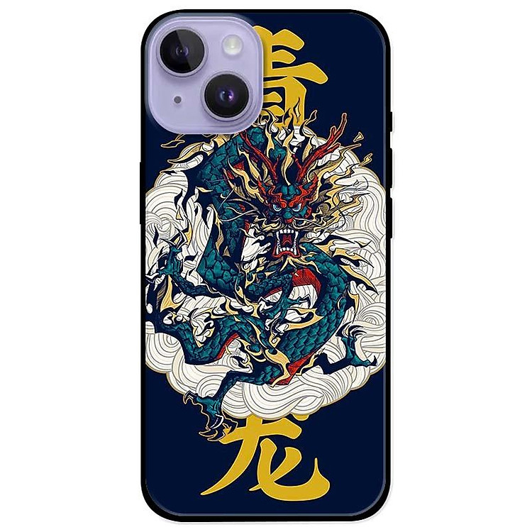 Ốp lưng dành cho Iphone 14 - Iphone 14 Plus - Iphone 14 Pro - Iphone 14 Pro Max - Rồng Nền Xanh