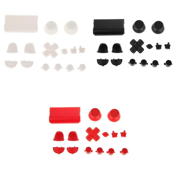 3 Set L2 R2 L1 R1 Grip Caps Buttons For Sony PS4 Controller White+Red+Black