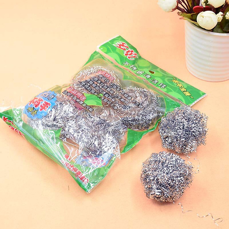 Bộ 4 miếng Cọ xoong, chà xoong nồi bằng Thép Siêu tiện dụng