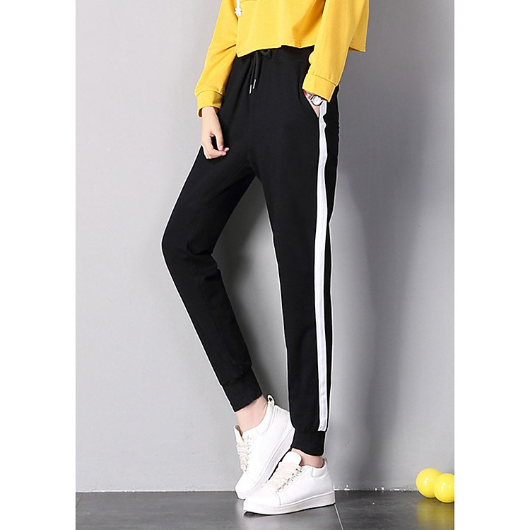 Quần jogger thun nữ LAHstore, thiết kế 1 sọc bên hông, dáng thể thao bó ống, thời trang Hàn quốc, phong cách năng động