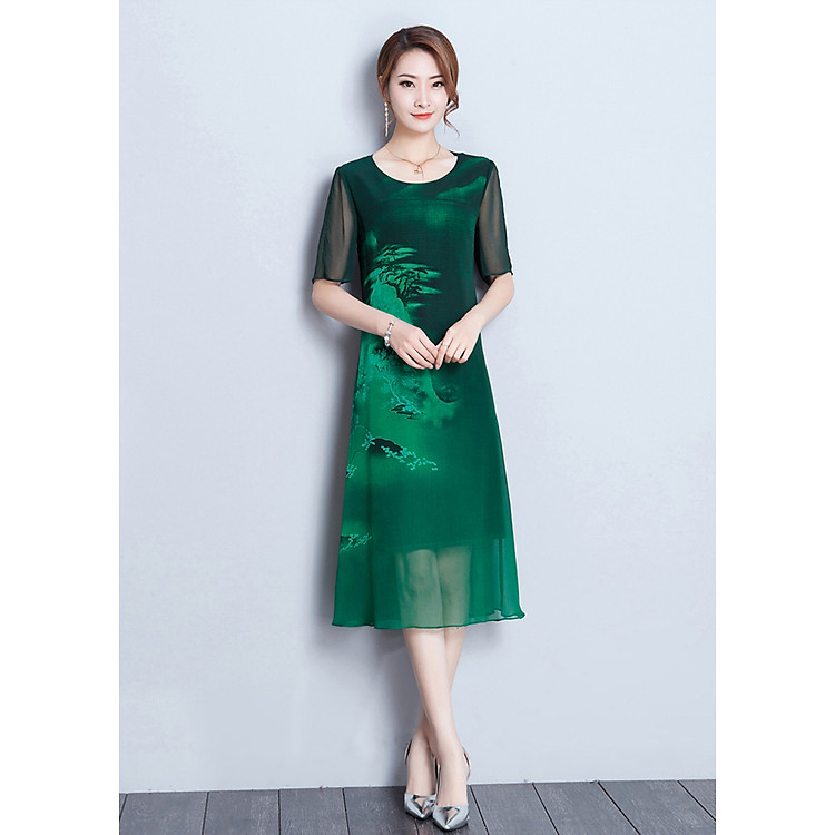 Đầm Lụa Thiết Kế Style Sườn Xám TB845.25