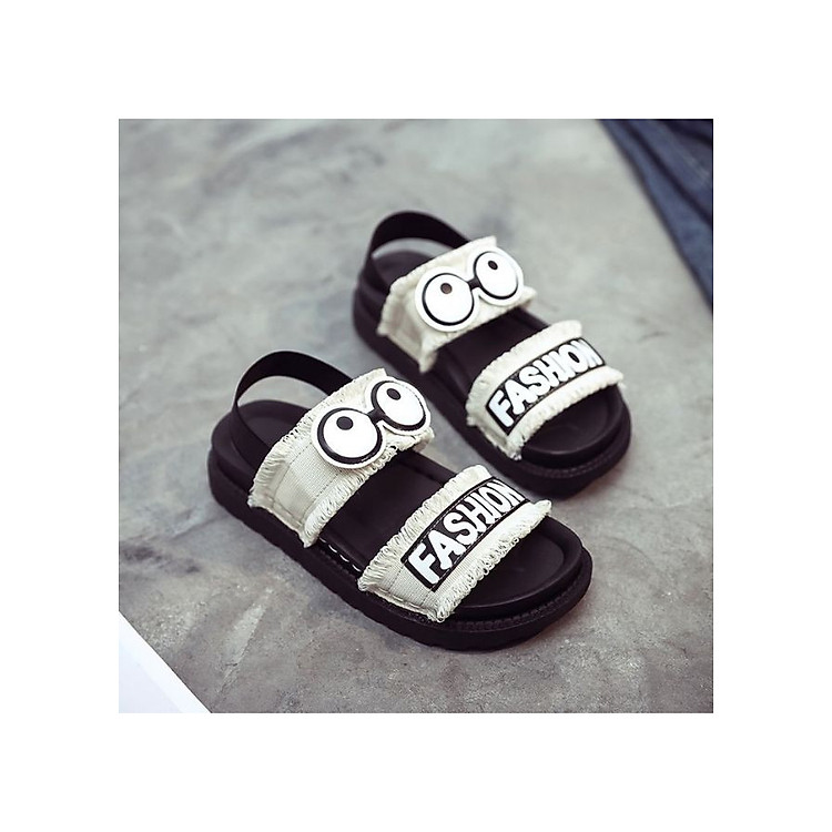 Dép Sandal Nữ Quai Ngang Fashioen hình đôi mắt đáng yêu