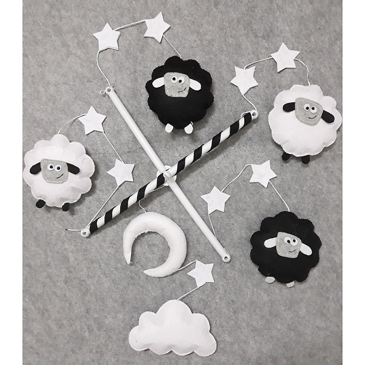 Mẫu treo nôi đen trắng hình cứu cho bé