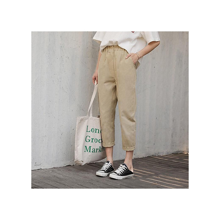 Quần baggy kaki lưng thun dây rút ( HÌNH THẬT CUỐI )