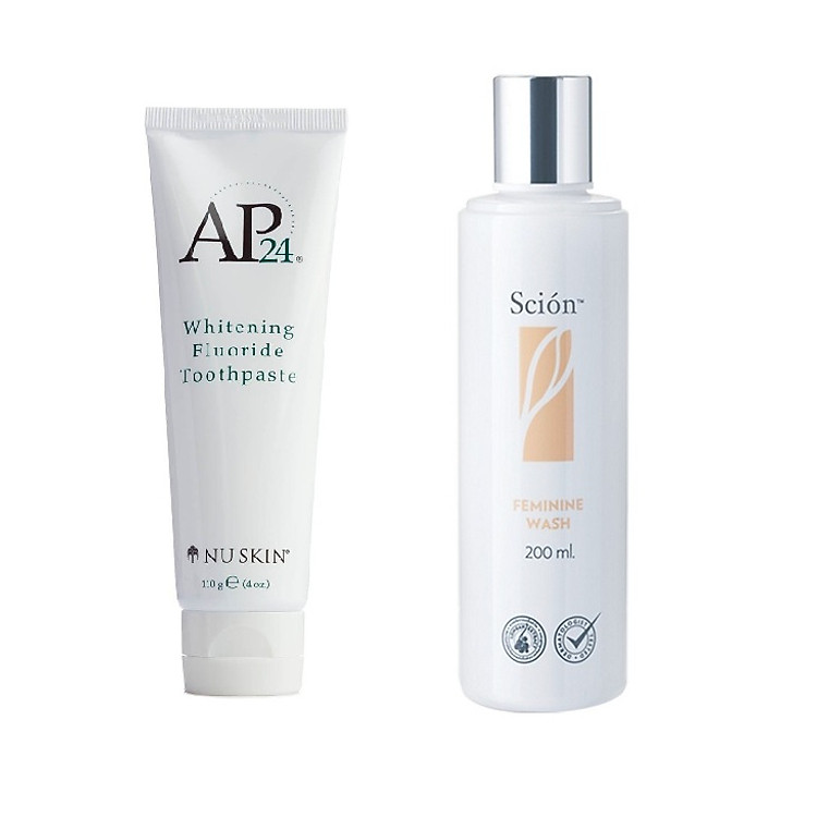 Combo Kem Đánh Răng Ap24 Nuskin 110g + Dung Dịch Vệ Sinh Phụ Nữ Nuskin Scion Feminine Wash Chính Hãng 200ml