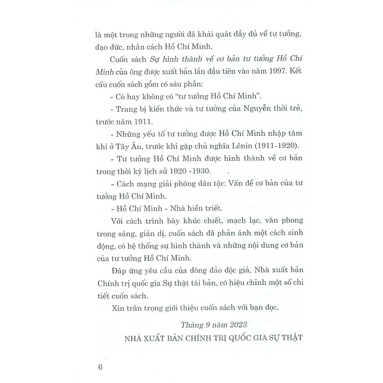 Sự Hình Thành Về Cơ Bản Tư Tưởng Hồ Chí Minh (Xuất bản lần thứ hai, có chỉnh sửa) - Ảnh 3