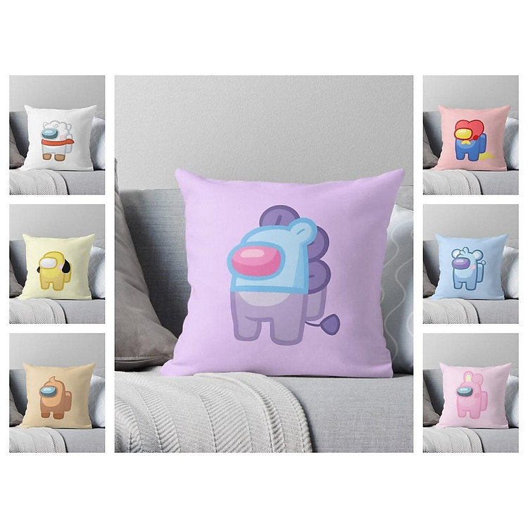 ( ver BTS CHIBI ) Gối in hình anime chibi game AMONG US dễ thương tiện lợi chất đẹp