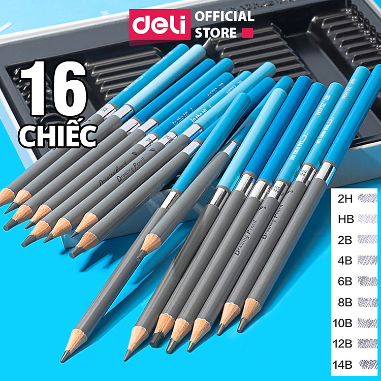 Bút Chì Phác Thảo Chuyên Nghiệp Deli (16 chiếc)