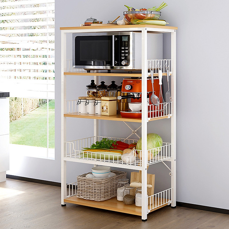 Giá để lò vi sóng 175-1 loại mặt gỗ lõi xanh phủ melamine chống nước, khung thép sơn tĩnh điện chống gỉ và bong tróc, loại tốt chịu lực cao