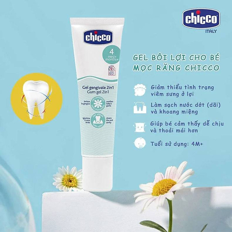 Gel bôi lợi Chicco cho bé 4M+ Chính hãng Ưu đãi - Hình ảnh 4
