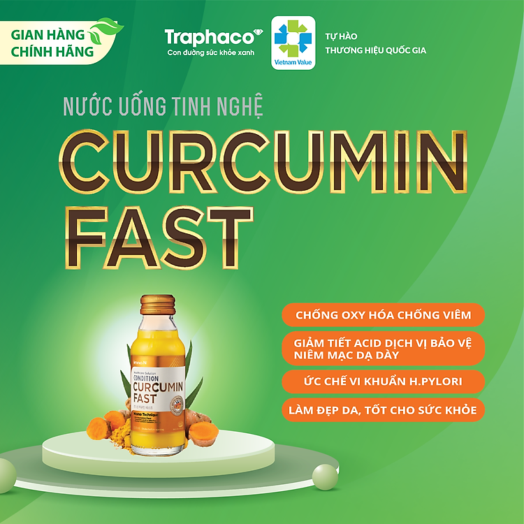 CURCUMIN FAST - NANO CURCUMIN DẠNG UỐNG GIÚP BẢO VỆ DẠ DÀY, THƠM NGON DỄ UỐNG KHÔNG NÓNG TRONG