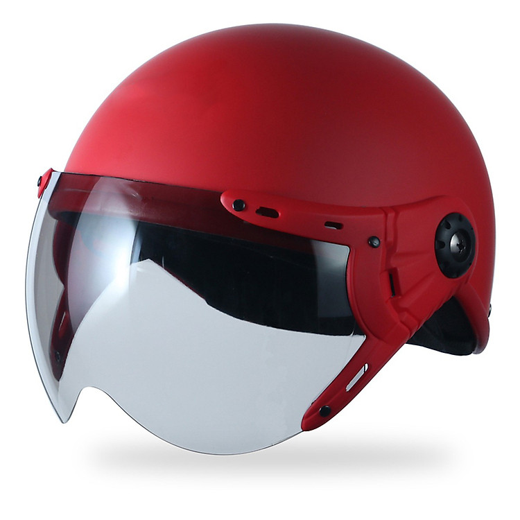 Mũ Bảo Hiểm Nửa Đầu A033K có kính chắn gió, chống bụi_ Mũ 1/2 có kính trơn