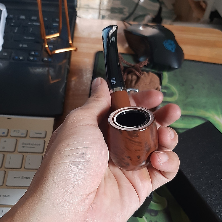 Tẩu thuốc nhựa chống cháy cao cấp giả vân gỗ sang trọng - Ảnh 4