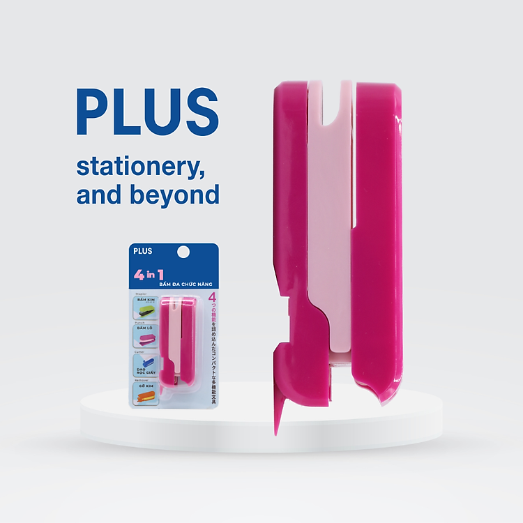 Bấm Đa Chức Năng 4 trong 1 PLUS – Màu hồng