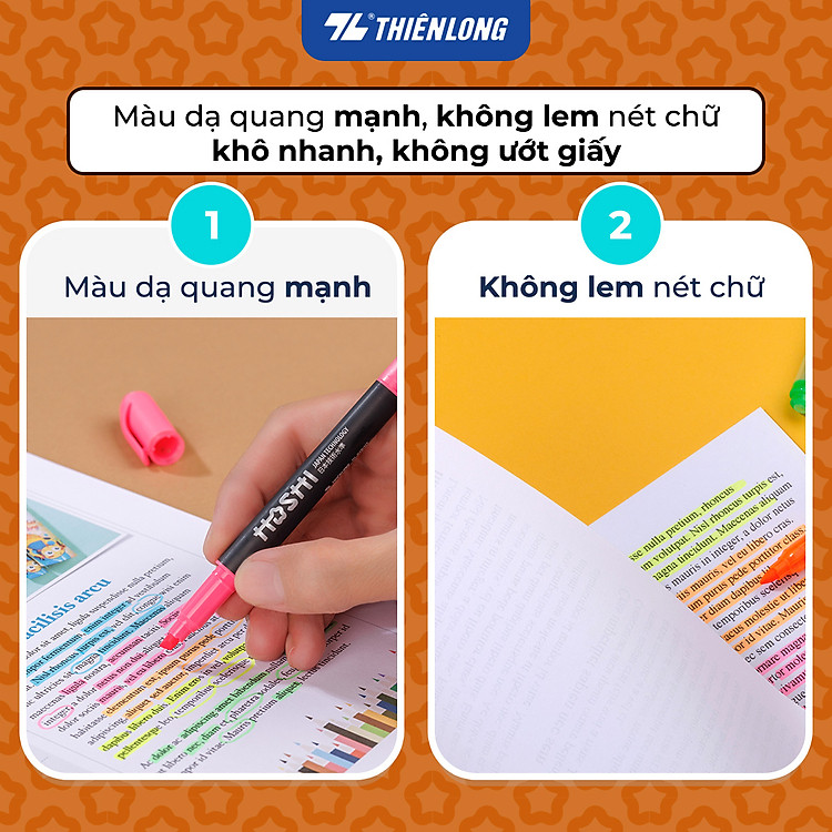 Bút Dạ Quang Hoshi Thiên Long HL-018/HS - Vàng - Ảnh 3