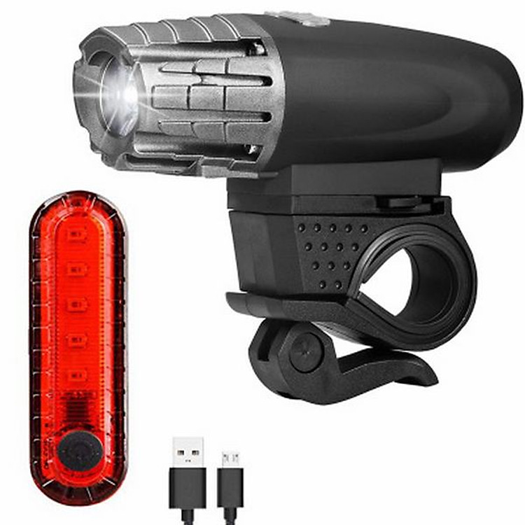 Combo Đèn pin xe đạp chống nước cao cấp + đèn hậu xe đạp
