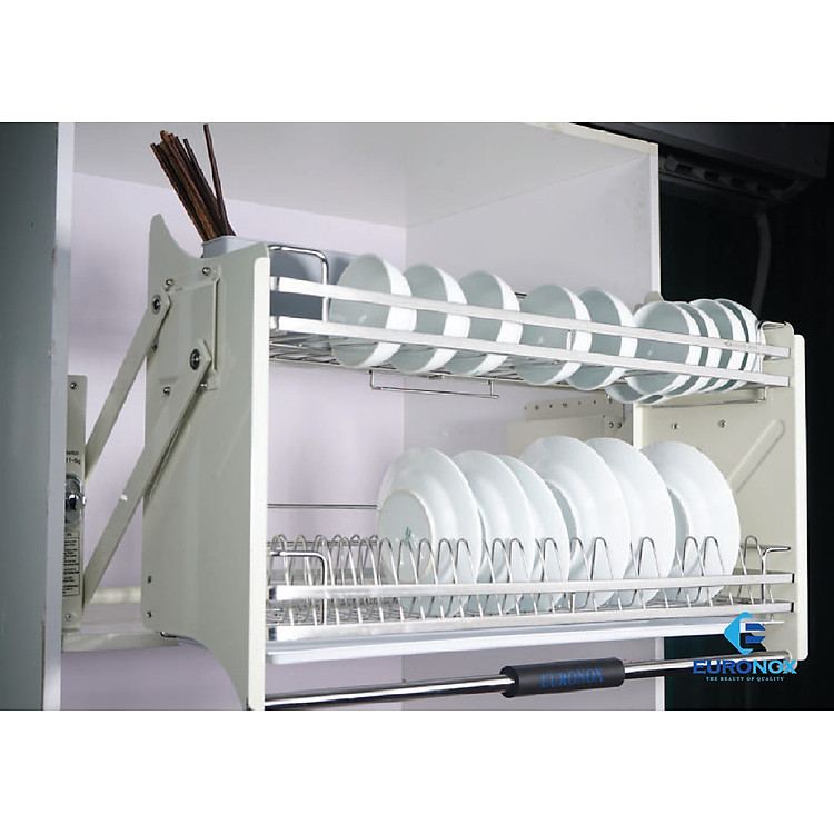 Giá bát đĩa nâng hạ Lift Dish Rack Inox Bóng