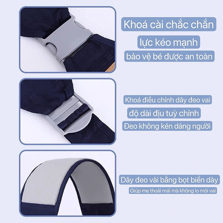 Đai địu lưới thoáng khí cho bé Chính hãng Giá tốt - Hình ảnh 3