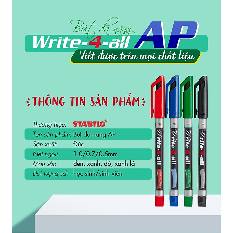 Bộ Bút Kỹ Thuật STABILO Write-4-all (4 màu) - Ảnh 3