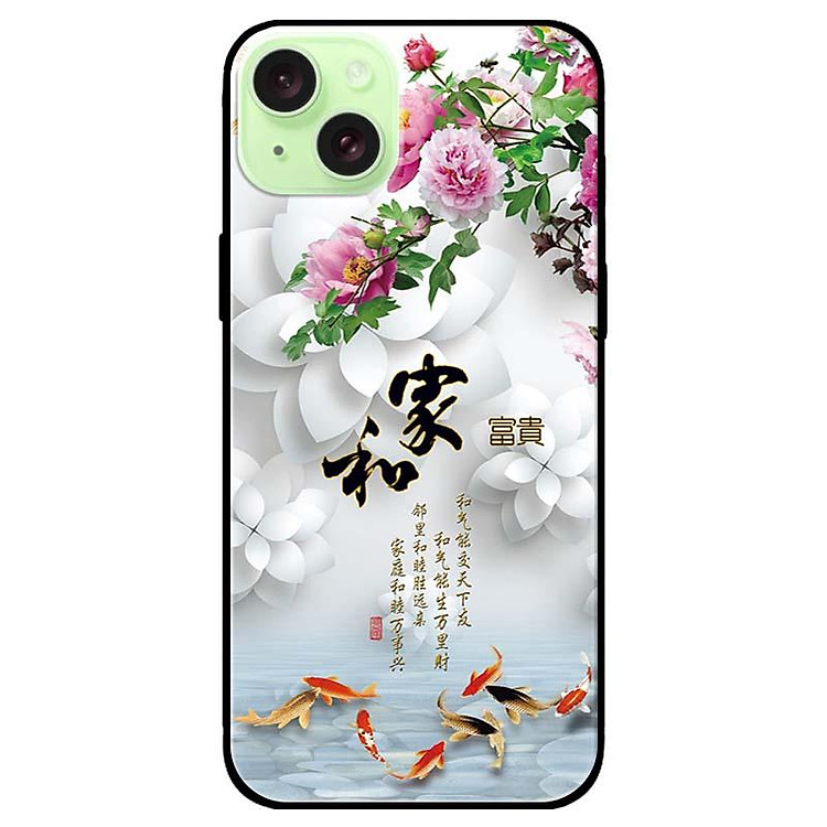 Ốp lưng dành cho Iphone 15 - Iphone 15 Plus - Iphone 15 Pro - Iphone 15 Pro Max - Chim Cá Hoa Trắng - Hàng Chính Hãng