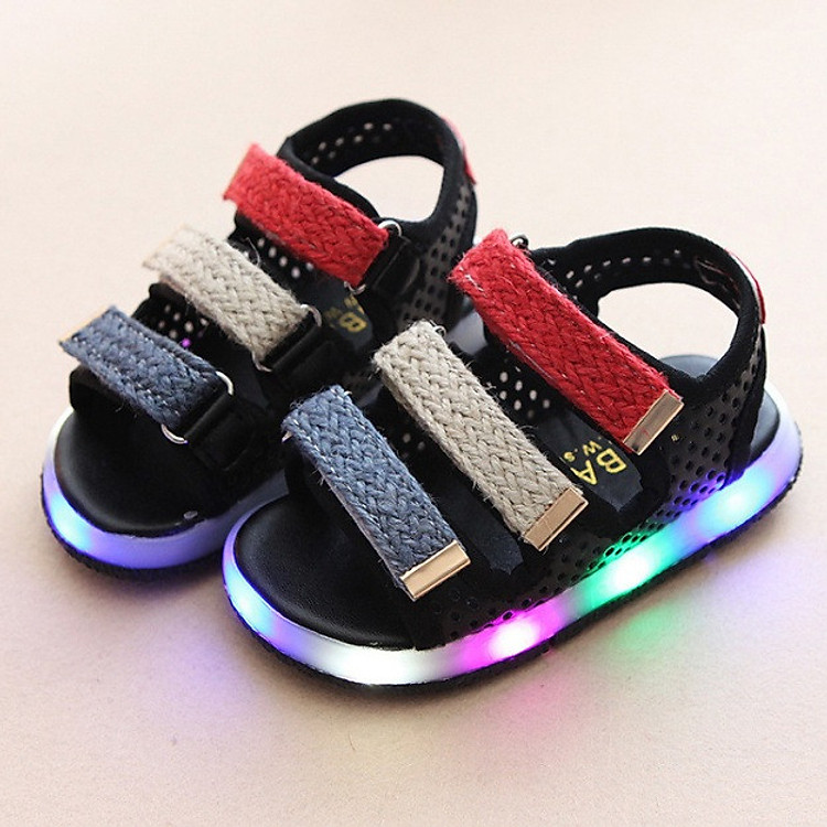 Giày Sandal Đèn Led 01 Đen