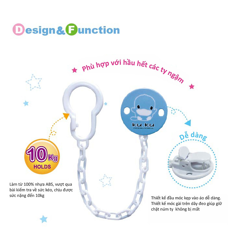 Dây giữ ty ngậm em bé KUKU KU5303 Uy tín Giá rẻ - Hình ảnh 2