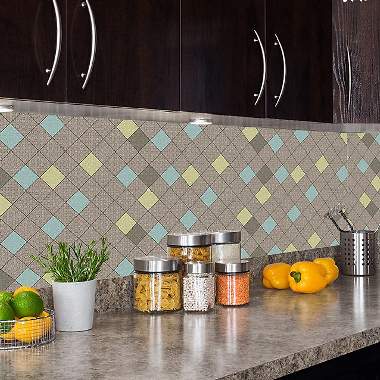 Cuộn 3 Mét Decal Giấy Dán Bếp Tráng Nhôm Cách Nhiệt Họa Tiết Nâu (3 Mét Dài x 0.6 Mét Rộng)