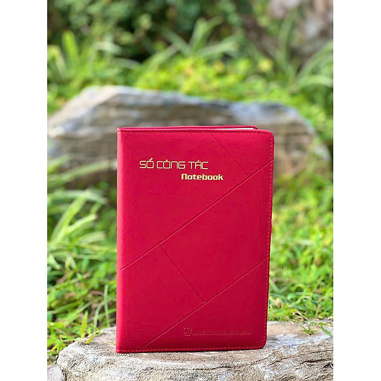 Sổ công tác bìa da (màu đỏ)