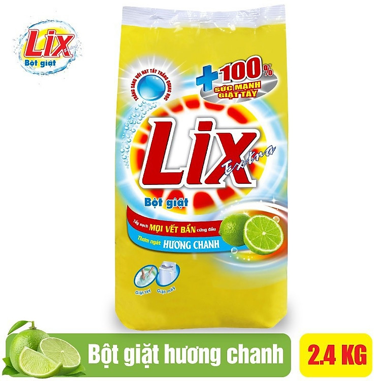 Bột giặt Lix extra hương chanh 2.4kg EC258