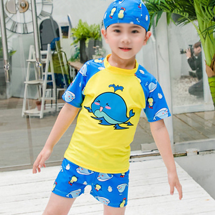 Đồ bơi bé trai quần short họa tiết hoạt hình mới size từ 9kg đến 35kg