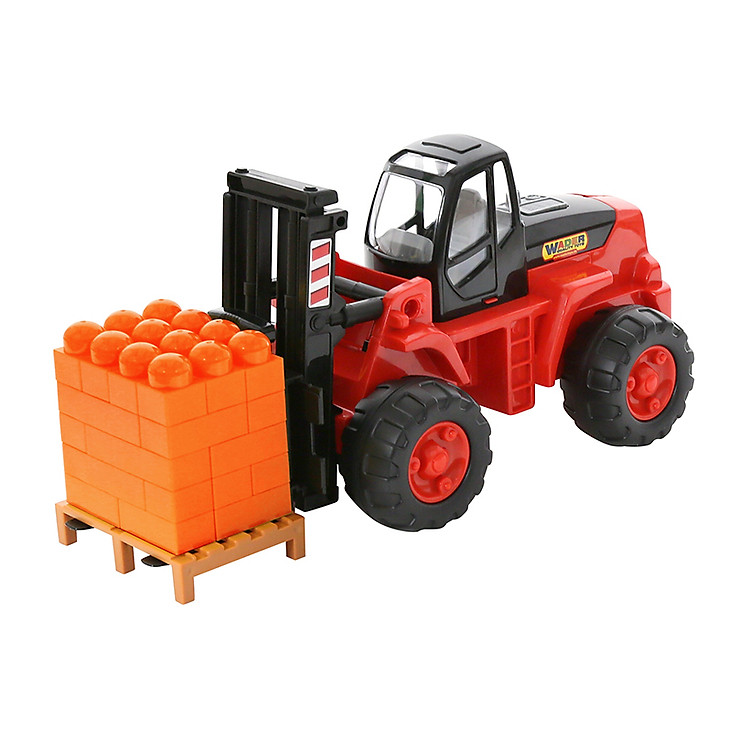 Xe nâng hàng đồ chơi PowerTruck kèm bộ xếp hình – Polesie Toys