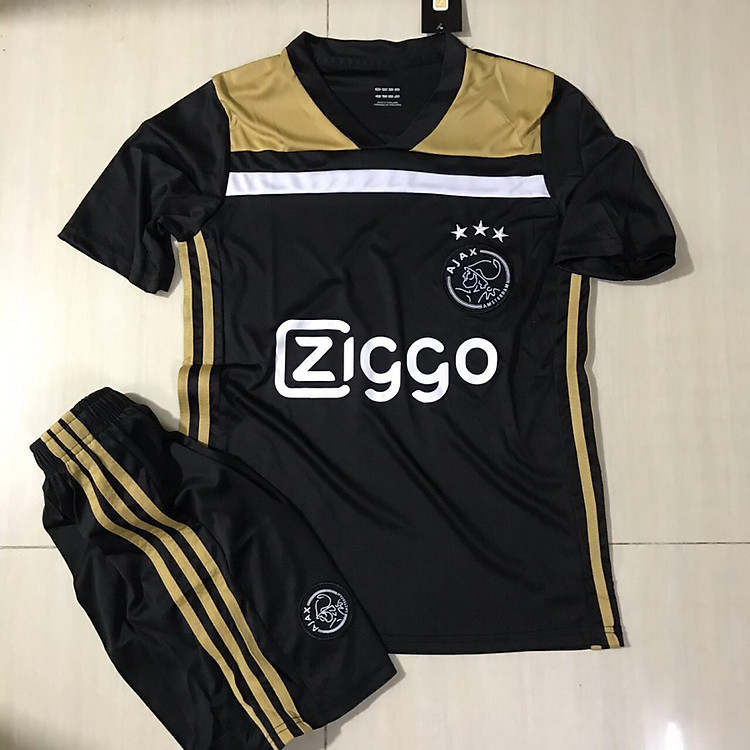 Bộ quần áo đá bóng mẫu đội tuyển AJAX AMSTERDAM màu đen mùa giải 2019