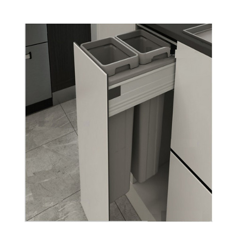 Thùng Rác Âm Tủ Ray Hộp Giảm Chấn Cao Cấp EA400 EUROGOLD - Hàng chính hãng