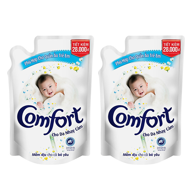 Combo 2 Nước Xả Vải Comfort Đậm Đặc Cho Da Nhạy Cảm (Túi 1.6L )