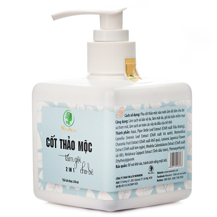 Chọn mua tại Shopee: Cốt thảo mộc tắm gội bé Wonmom 250ml mua giá tốt nhất tại Shop Mall