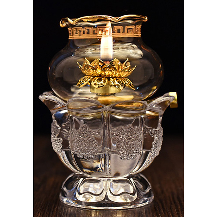 Đèn dầu cát tường thủy tinh bóng lớn DTT02