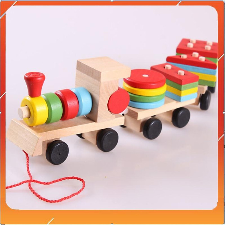 Đồ chơi đoàn tàu gỗ cho bé Chính hãng Giá tốt