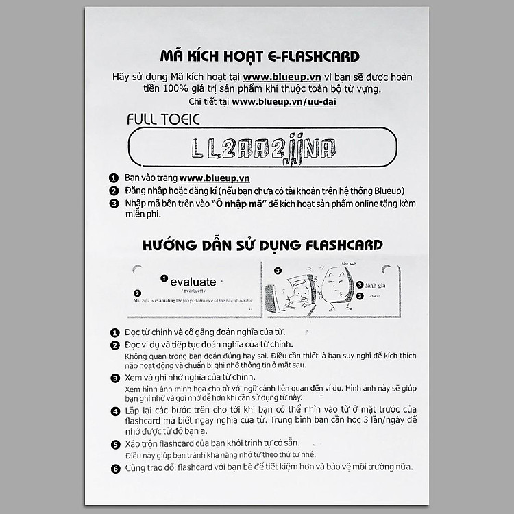 Sách Blueup Toeic - Học 600 Từ Vựng Thần Tốc Với Flashcard - Ảnh 2