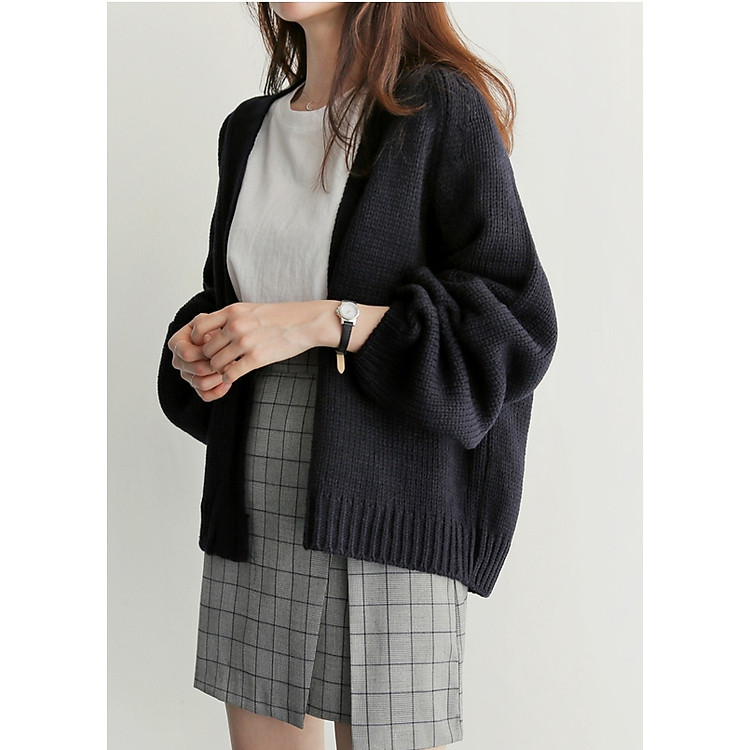 Áo cardigan len nữ dáng lửng 2019