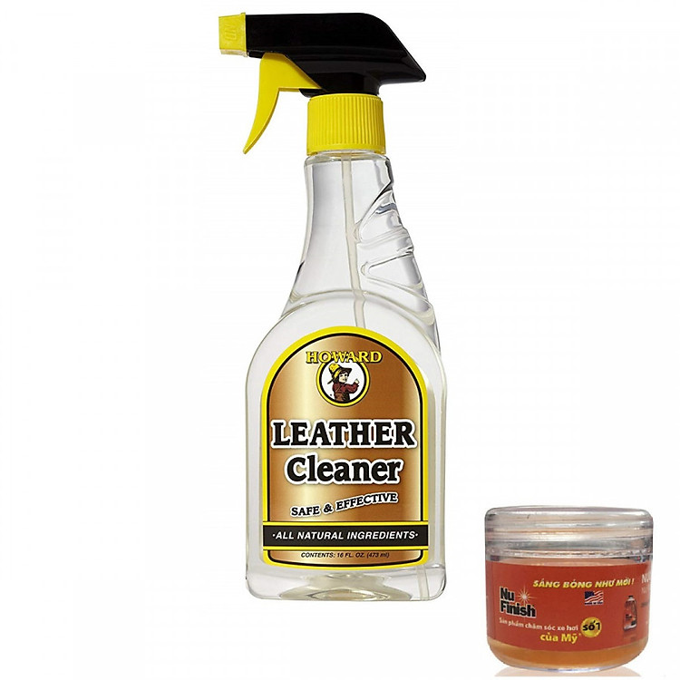 Dung dịch làm sạch ghế da, sofa da, nội thất da Howard Leather Cleaner LTC016 473ml + Tặng nước rửa xe Nu Finish Car Wash 30ml