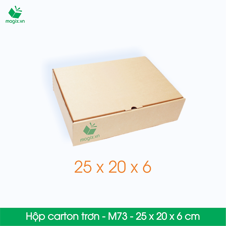 Hộp Carton Trơn M73 (25x20x6 cm, 100 chiếc)