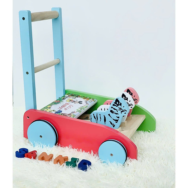 Xe tập đi gỗ cho bé 1 tuổi Chính hãng Ưu đãi - Hình ảnh 2