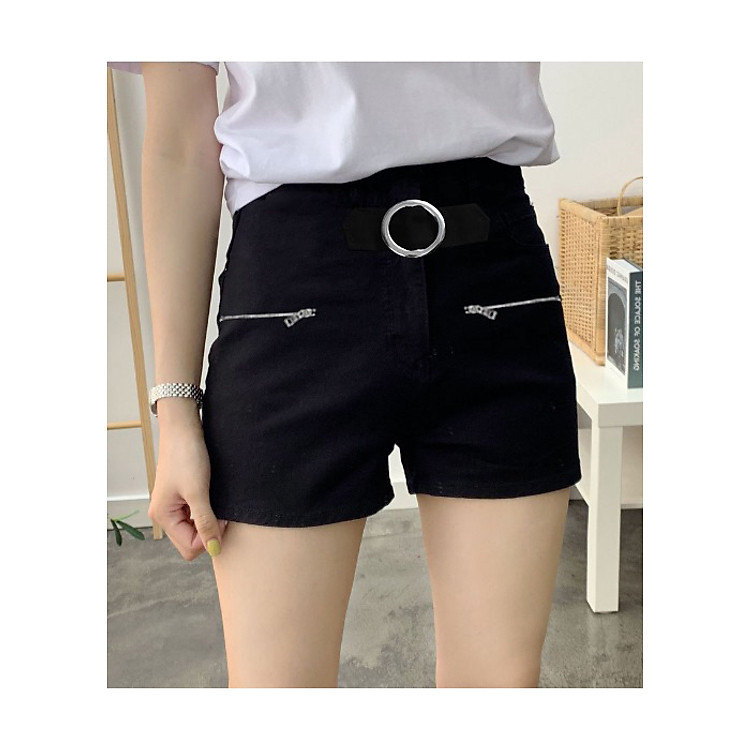 Quần short kaki lưng khoen dây kéo đùi mt381