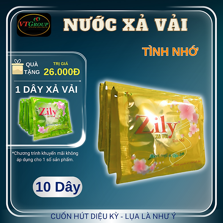 Nước Xả Vải Zily 22ml ( Combo 10 Dây ) - Tặng 1 Dây xả vải Zily 10 gói
